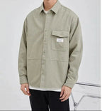 Men's Relaxed Fit Utility Overshirt with Button Front and Chest Pocket