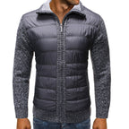 Men's Quilted Knit-Sleeve Jacket – Full-Zip Hybrid Layer
