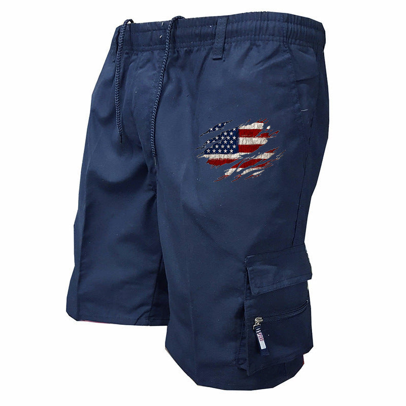 Men's Graphic Cargo Shorts – Elasticated Drawstring Waist