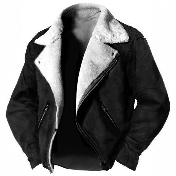 Men's faux fur-Lined suede-look Biker Jacket