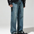 Men's Vintage-Wash Baggy Jeans – Relaxed Wide-Leg Denim