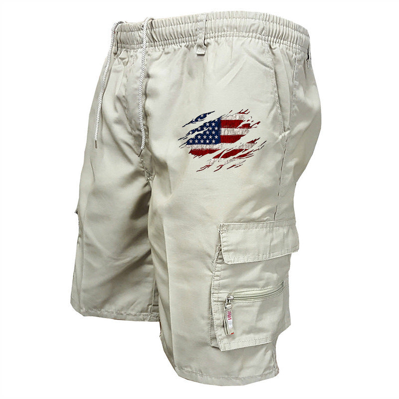 Men's Graphic Cargo Shorts – Elasticated Drawstring Waist