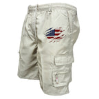 Men's Graphic Cargo Shorts – Elasticated Drawstring Waist