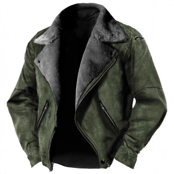 Men's faux fur-Lined suede-look Biker Jacket