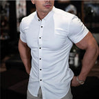 Men's Slim-Fit Short-Sleeve Shirt – Lightweight Button-Up