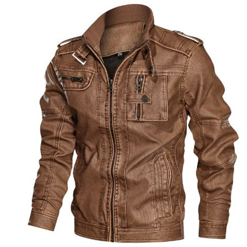 Men's Multi-Pocket leather-look Jacket – Vintage Utility Layer