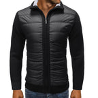 Men's Quilted Knit-Sleeve Jacket – Full-Zip Hybrid Layer