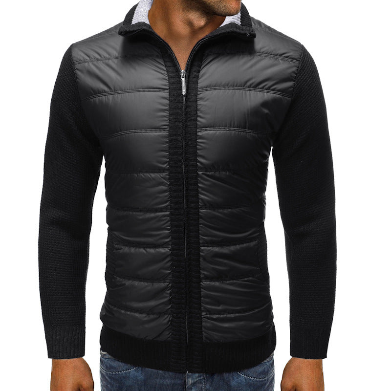 Men's Quilted Knit-Sleeve Jacket – Full-Zip Hybrid Layer