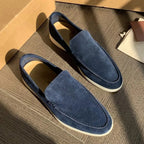 Men's Suede-Look Slip-On Loafers – Lightweight Flat Smart Casual Shoes