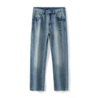 Men's Relaxed Wide-Leg Jeans – Vintage-Wash Denim