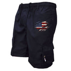Men's Graphic Cargo Shorts – Elasticated Drawstring Waist