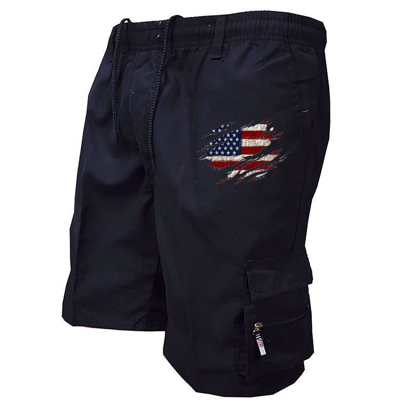 Men's Graphic Cargo Shorts – Elasticated Drawstring Waist