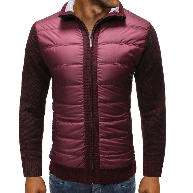 Men's Quilted Knit-Sleeve Jacket – Full-Zip Hybrid Layer