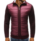 Men's Quilted Knit-Sleeve Jacket – Full-Zip Hybrid Layer