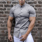 Men's Slim-Fit Short-Sleeve Shirt – Lightweight Button-Up