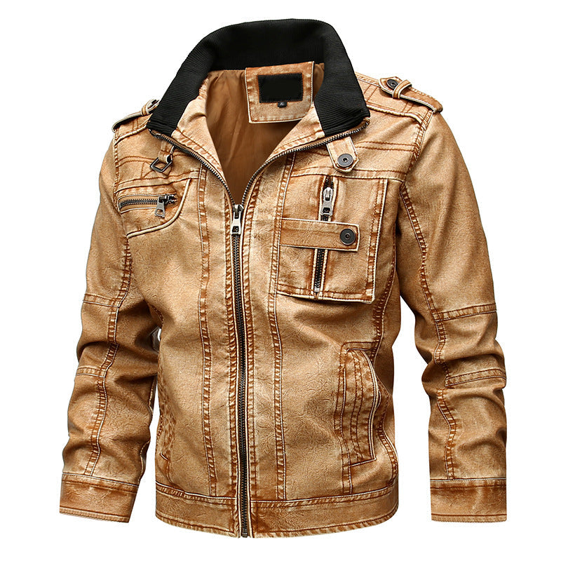 Men's Multi-Pocket leather-look Jacket – Vintage Utility Layer