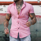 Men's Slim-Fit Short-Sleeve Shirt – Lightweight Button-Up