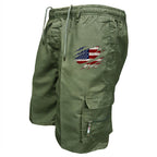 Men's Graphic Cargo Shorts – Elasticated Drawstring Waist
