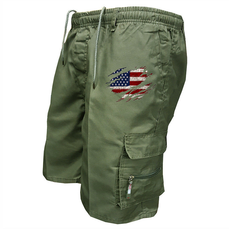 Men's Graphic Cargo Shorts – Elasticated Drawstring Waist
