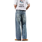 Men's Relaxed Wide-Leg Jeans – Vintage-Wash Denim