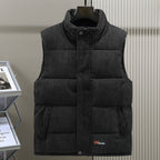 Men's Corduroy Puffer Gilet – Padded High Collar Bodywarmer