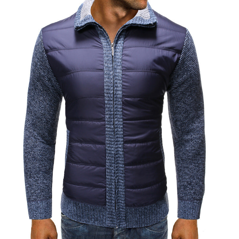 Men's Quilted Knit-Sleeve Jacket – Full-Zip Hybrid Layer