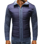 Men's Quilted Knit-Sleeve Jacket – Full-Zip Hybrid Layer