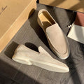 Men's Suede-Look Slip-On Loafers – Lightweight Flat Smart Casual Shoes