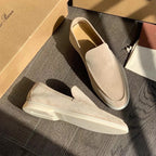 Men's Suede-Look Slip-On Loafers – Lightweight Flat Smart Casual Shoes