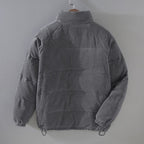 Men's Corduroy Puffer Jacket – Padded Stand-Collar Winter Layer
