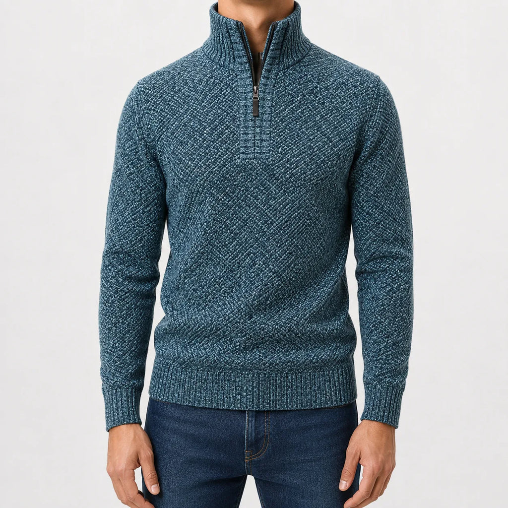 Men's Zip-up Jumper with Mock Neck – Style 3