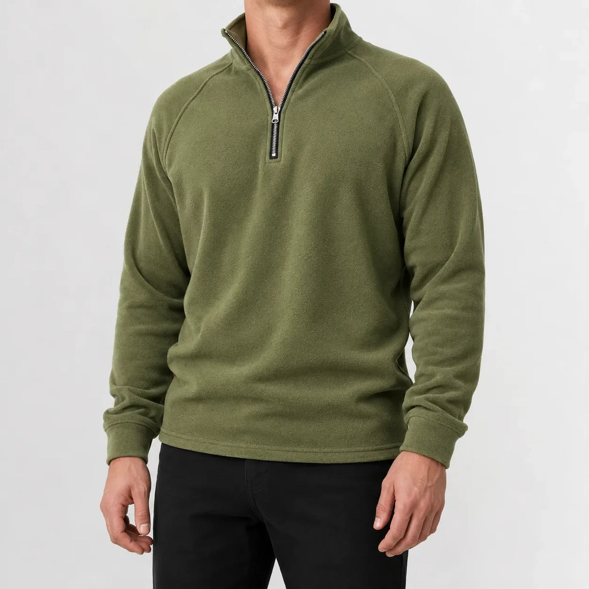 Men's Zip-up Jumper with Mock Neck – Style 4