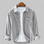 Men's Retro Long Sleeve Shirt with Classic Collar
