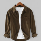 Men's Retro Long Sleeve Shirt with Classic Collar