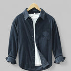 Men's Retro Long Sleeve Shirt with Classic Collar
