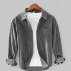 Men's Retro Long Sleeve Shirt with Classic Collar