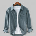 Men's Retro Long Sleeve Shirt with Classic Collar
