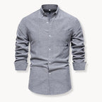 Men's Button-Down Collar Shirt in Light Grey