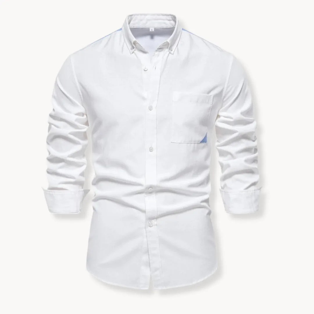 Men's Button-Down Collar Shirt in Light Grey