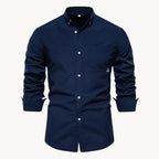 Men's Button-Down Collar Shirt in Light Grey