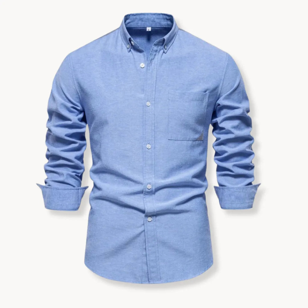 Men's Button-Down Collar Shirt in Light Grey