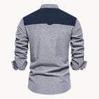 Men's Button-Down Collar Shirt in Light Grey