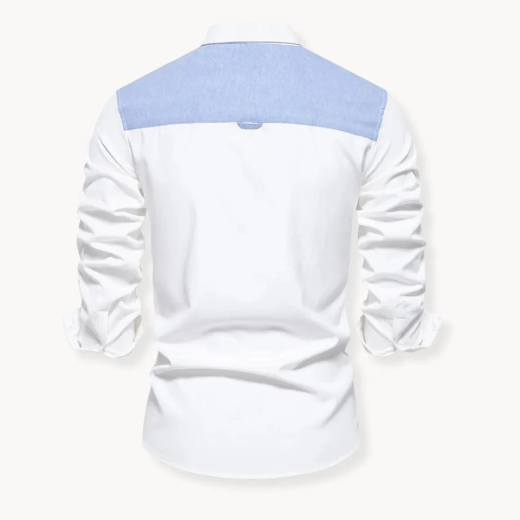 Men's Button-Down Collar Shirt in Light Grey