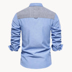 Men's Button-Down Collar Shirt in Light Grey
