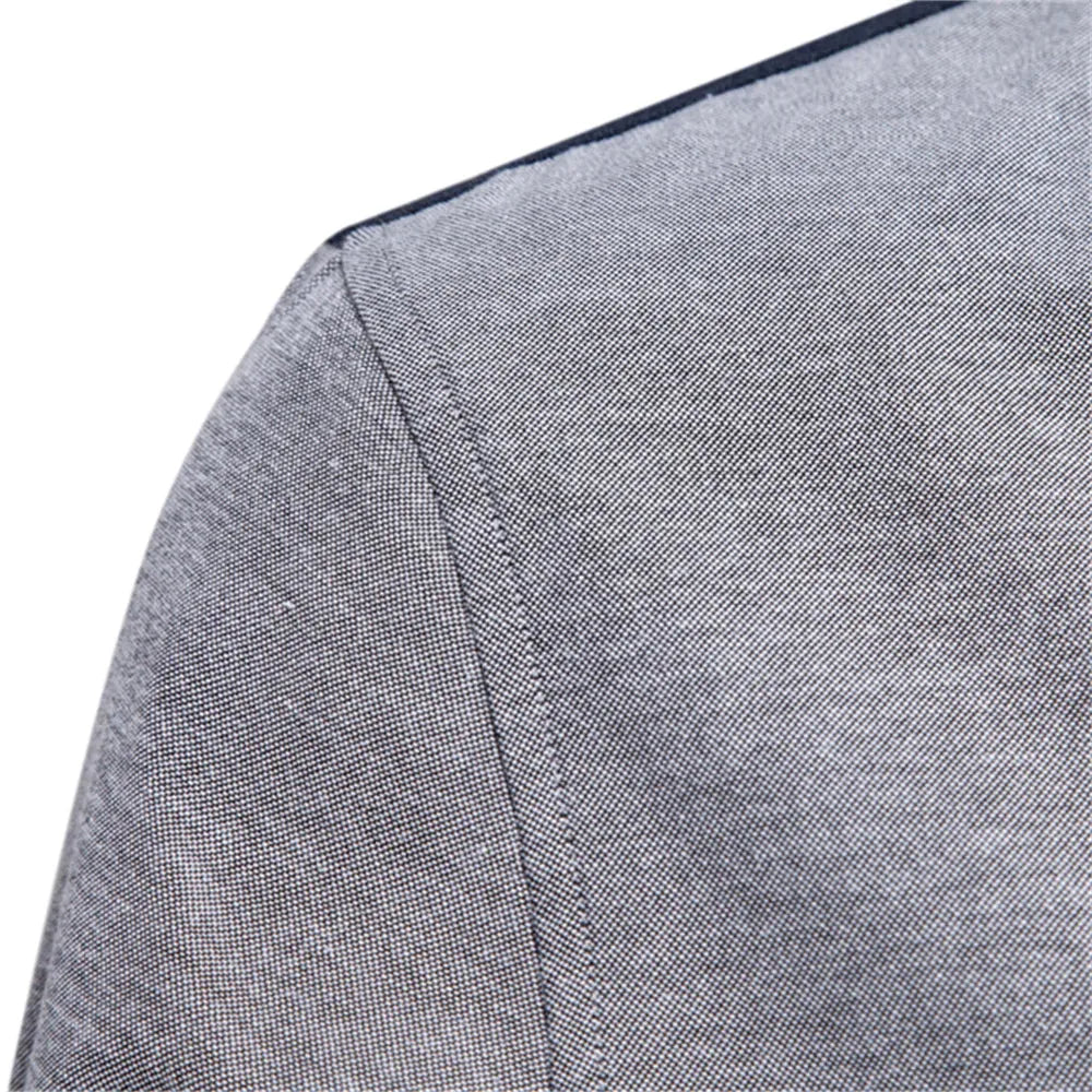 Men's Button-Down Collar Shirt in Light Grey