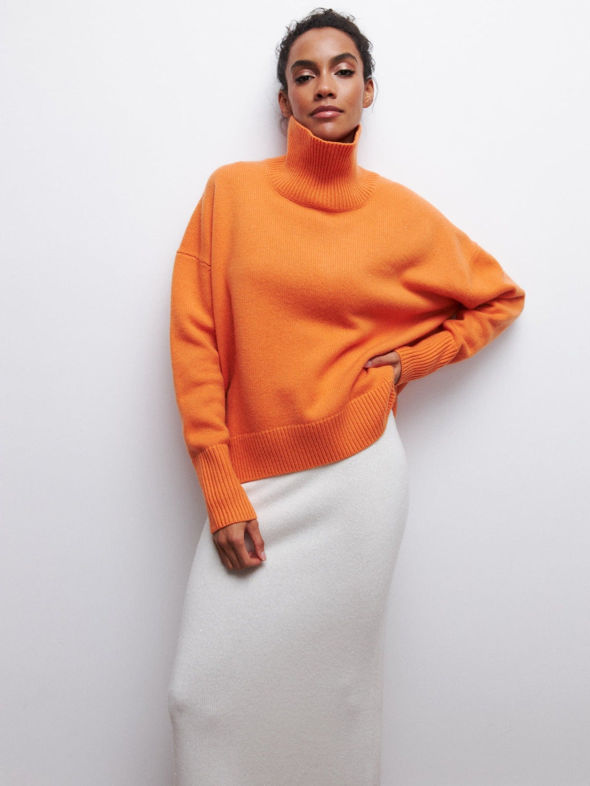 Women's Turtleneck Jumper – Orange