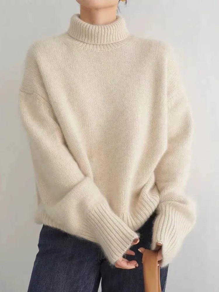 Women's Turtleneck Jumper – Beige