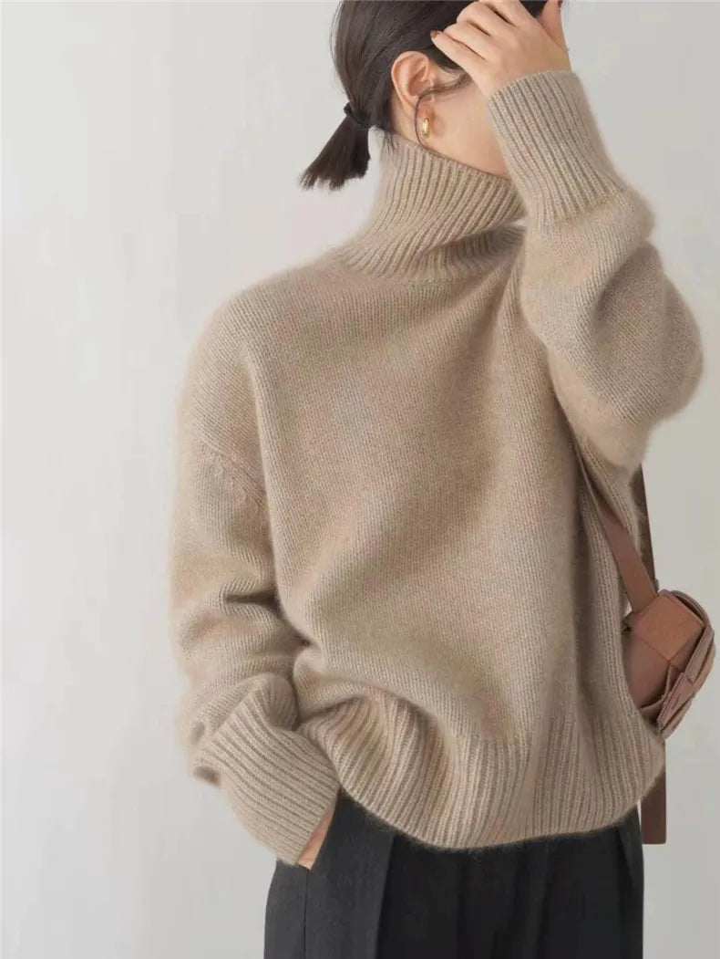 Women's Turtleneck Jumper – Beige
