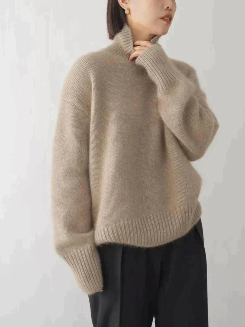 Women's Turtleneck Jumper – Beige