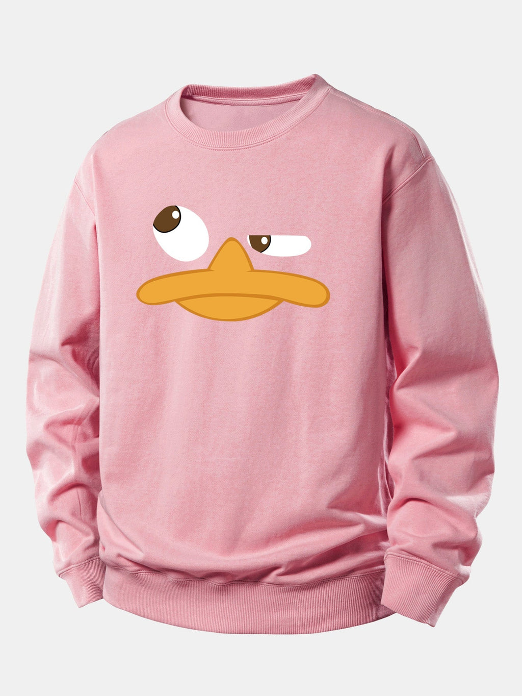 Men's Cartoon Duck Face Graphic Sweatshirt